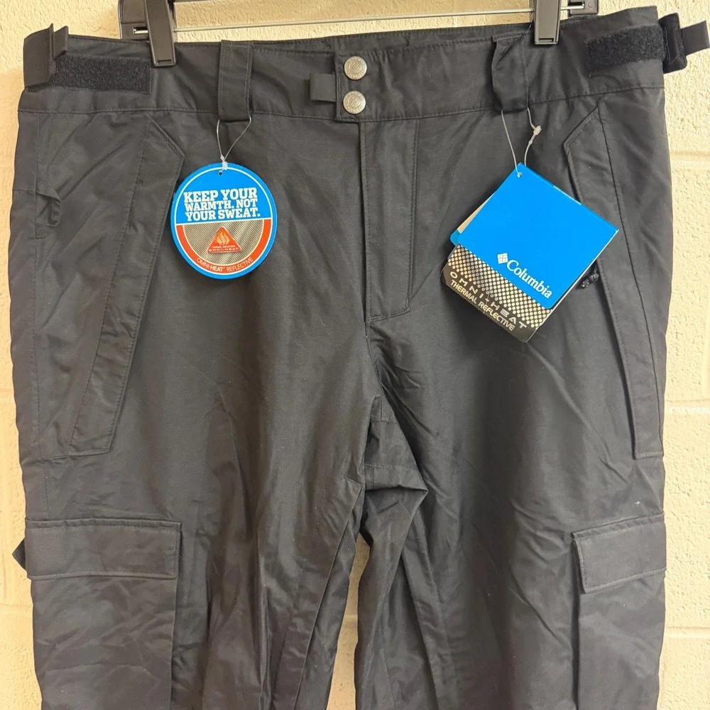 Columbia Mens Omni-Heat Snow Pants XL Black Waterproof Insulated Ski Cargo New
